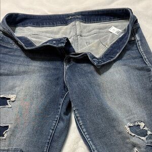 Maurices Light Blue Distressed Boyfriend Jeans